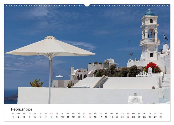 Produktbild: Santorini - Am Krater des Vulkans (Wandkalender 2026 DIN A2 quer), CALVENDO Monatskalender