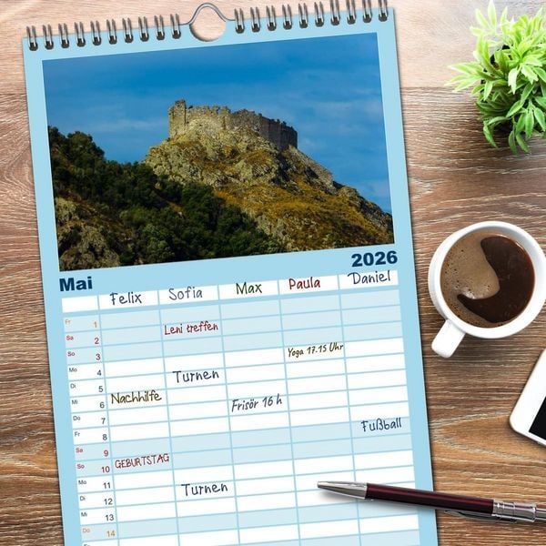 Produktbild: Familienplaner 2026 - Zauberhaftes Elba mit 5 Spalten (Wandkalender, 21 x 45 cm) CALVENDO