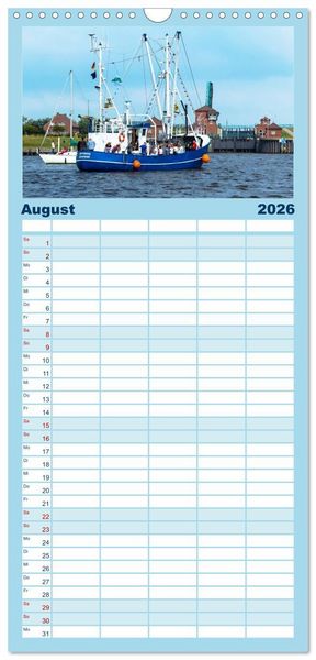 Produktbild: Familienplaner 2026 - Fischerdorf Greetsiel. Bezauberndes Warfendorf der Krummh&ouml;rn mit 5 Spalten (Wandkalender, 21 x 45 cm) CALVENDO