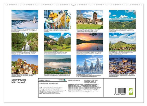 Produktbild: Schwarzwald - M&auml;rchenwald (hochwertiger Premium Wandkalender 2026 DIN A2 quer), Kunstdruck in Hochglanz