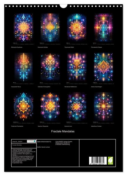 Produktbild: Fractale Mandalas (Wandkalender 2026 DIN A3 hoch), CALVENDO Monatskalender