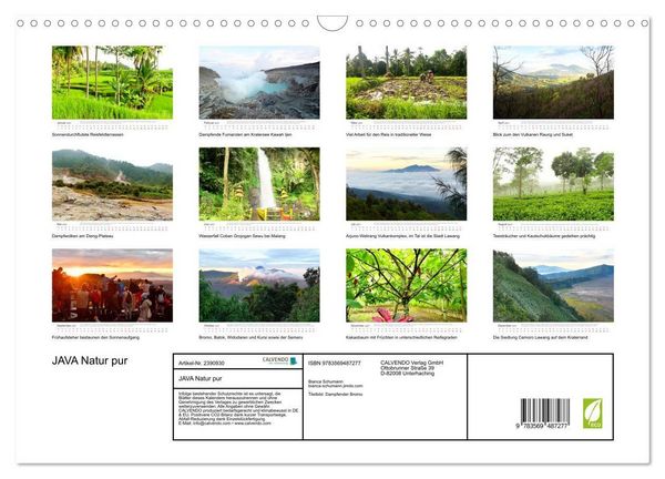 Produktbild: JAVA Natur pur (Wandkalender 2027 DIN A3 quer), CALVENDO Monatskalender
