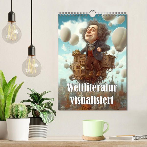 Produktbild: Weltliteratur visualisiert (Wandkalender 2026 DIN A4 hoch), CALVENDO Monatskalender