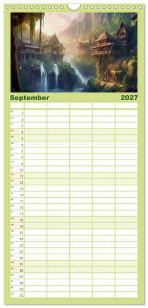 Produktbild: Familienplaner 2027 - Im Reich der Elben mit 5 Spalten (Wandkalender, 21 x 45 cm) CALVENDO