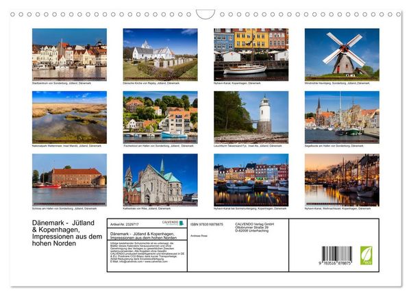 Produktbild: D&auml;nemark - J&uuml;tland & Kopenhagen, Impressionen aus dem hohen Norden (Wandkalender 2027 DIN A3 quer), CALVENDO Monatskalender