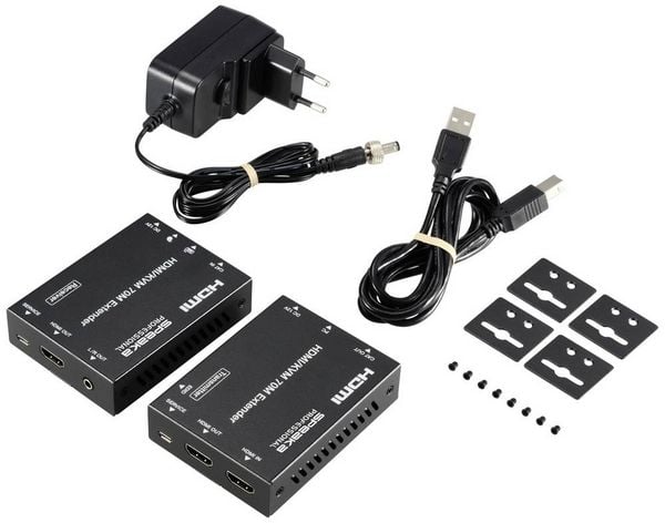 Produktbild: SpeaKa Professional SP-11562928 1 Port HDMI Extender Set &uuml;ber PC steuerbar 4096 x 2160 Pixel Schwarz