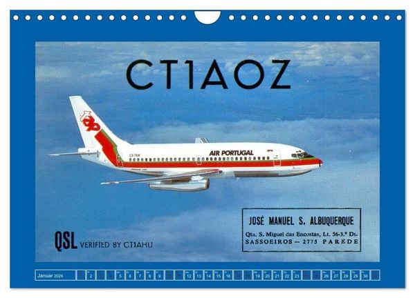 Produktbild: &Uuml;ber den Wolken - Flugzeuge des 20. Jahrhunderts auf Amateurfunkkarten (Wandkalender 2026 DIN A4 quer), CALVENDO Monatskalender