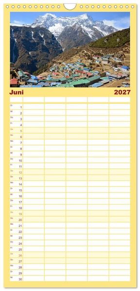 Produktbild: Familienplaner 2027 - Einzigartiges NEPAL mit 5 Spalten (Wandkalender, 21 x 45 cm) CALVENDO
