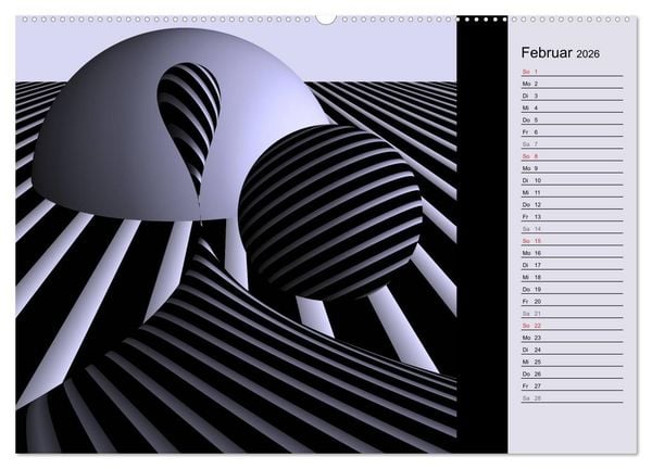Produktbild: 3 Dimensionen - 2 Farben (hochwertiger Premium Wandkalender 2026 DIN A2 quer), Kunstdruck in Hochglanz