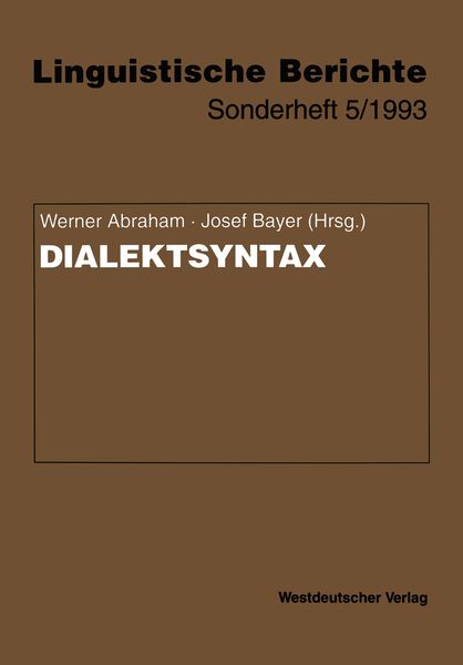 Produktbild: Dialektsyntax