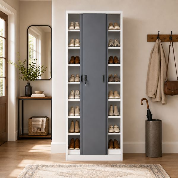 Produktbild: Stahl Schuhschrank Malivo 80 x 180 x 40 cm