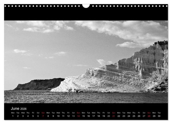 Produktbild: Black and White Sicily (Wall Calendar 2026 DIN A3 landscape), CALVENDO 12 Month Wall Calendar