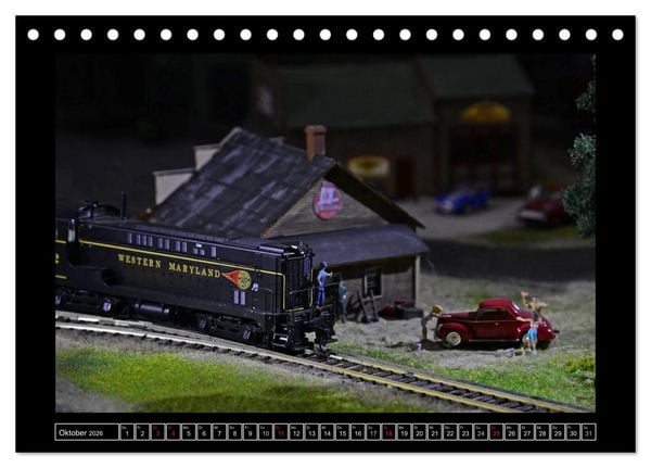Produktbild: Amerikanische Modelleisenbahnen (Tischkalender 2026 DIN A5 quer), CALVENDO Monatskalender
