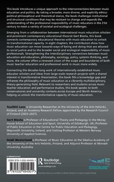 Produktbild: The Transformative Politics of Music Education