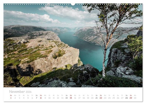 Produktbild: Norwegische Berg- und Fjordlandschaften (Wandkalender 2026 DIN A2 quer), CALVENDO Monatskalender