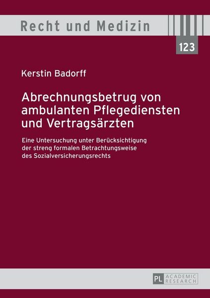 Produktbild: Abrechnungsbetrug von ambulanten Pflegediensten und Vertrags&auml;rzten