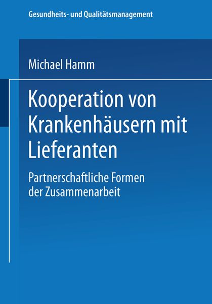 Produktbild: Kooperation von Krankenh&auml;usern mit Lieferanten
