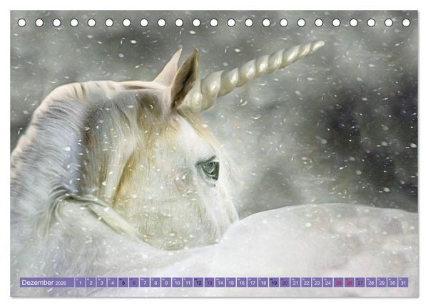 Produktbild: Einhorn Welt - vertr&auml;umte Einhornbilder (Tischkalender 2026 DIN A5 quer), CALVENDO Monatskalender