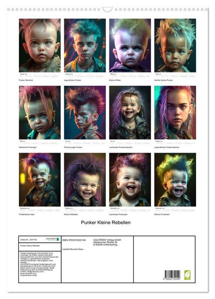 Produktbild: Punker Kleine Rebellen (Wandkalender 2026 DIN A2 hoch), CALVENDO Monatskalender