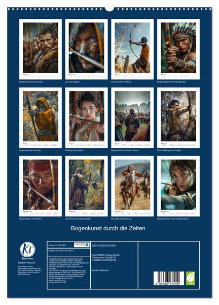 Produktbild: Bogenkunst durch die Zeiten (hochwertiger Premium Wandkalender 2026 DIN A2 hoch), Kunstdruck in Hochglanz