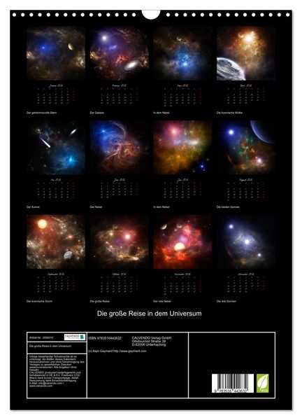 Produktbild: Die gro&szlig;e Reise in dem Universum (Wandkalender 2026 DIN A3 hoch), CALVENDO Monatskalender