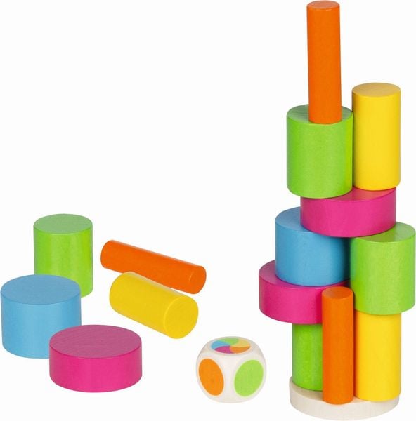 Produktbild: Goki 56762 - Balancierspiel Turm, 27-teilig, Holz, Stapelspiel