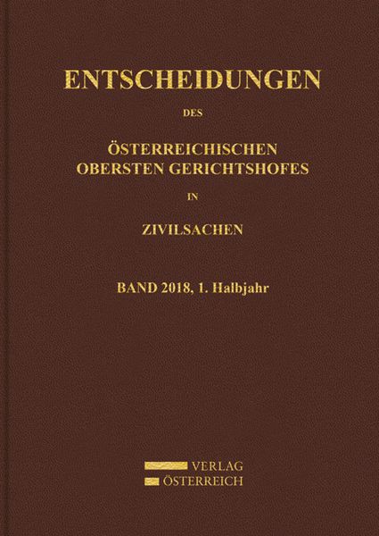 Produktbild: Entscheidungen des Obersten Gerichtshofes in Zivilsachen