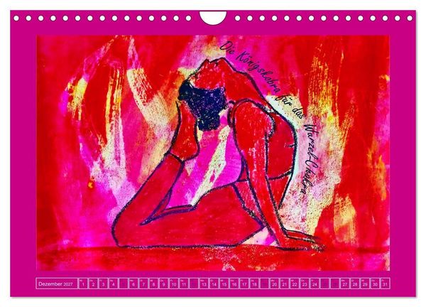 Produktbild: Farbige Yoga Kraftwelt - Yoga Asanas f&uuml;r die Chakren (Wandkalender 2027 DIN A4 quer), CALVENDO Monatskalender