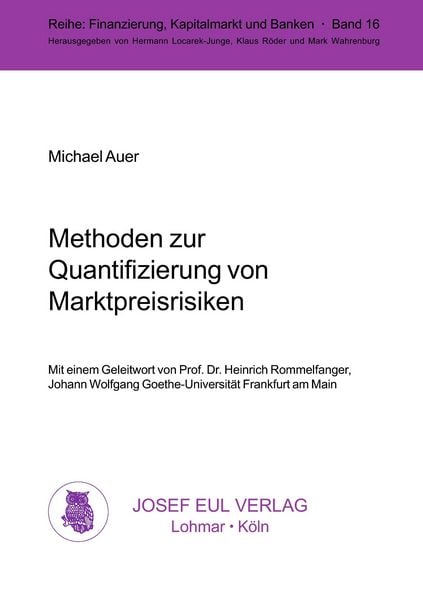 Produktbild: Methoden zu Quantifizierung von Marktpreisrisiken