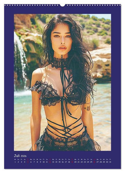 Produktbild: Sch&ouml;ne Dessous-Girls. Sinnliche Frauen am Wasser (Wandkalender 2026 DIN A2 hoch), CALVENDO Monatskalender