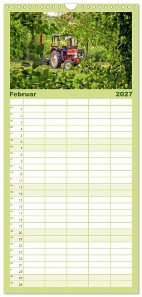 Produktbild: Familienplaner 2027 - Landmaschinen im Dornr&ouml;schenschlaf mit 5 Spalten (Wandkalender, 21 x 45 cm) CALVENDO