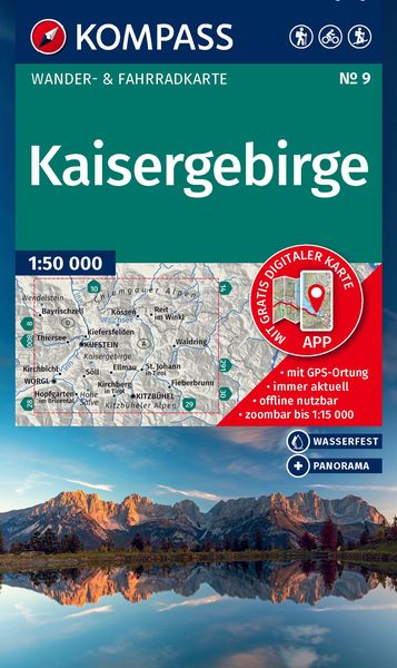 KOMPASS Wanderkarte 9 Kaisergebirge 1:50.000, Sonstige von , Kompass-Karten, 978-3-99154-295-7
