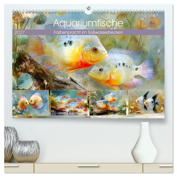 Produktbild: Aquariumfische. Farbenpracht im S&uuml;&szlig;wasserbecken (hochwertiger Premium Wandkalender 2027 DIN A2 quer), Kunstdruck in Hochglanz