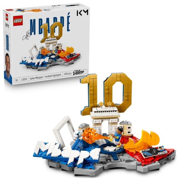 Produktbild: LEGO Editions 43013 Kylian Mbapp&eacute;, Fu&szlig;ball-Highlights, Fu&szlig;ball-Deko; Bauset f&uuml;r Kinder