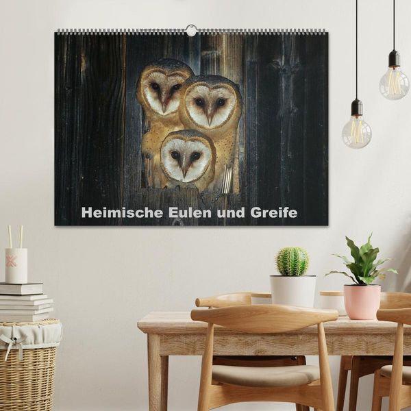 Produktbild: Heimische Eulen und Greife (Wandkalender 2026 DIN A2 quer), CALVENDO Monatskalender