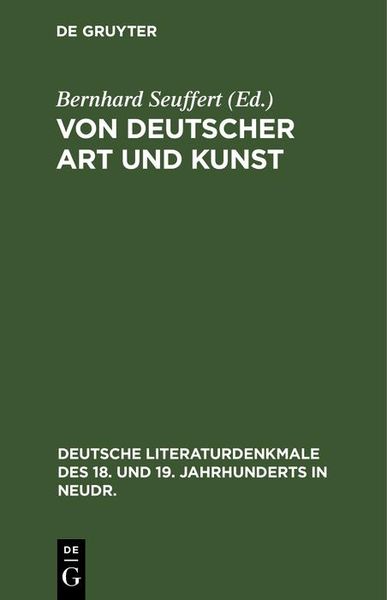Produktbild: Von deutscher Art und Kunst