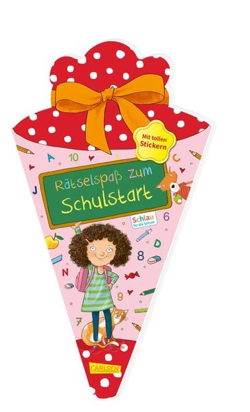 Produktbild: Schlau für die Schule: Rätselspaß zum Schulstart mit Stickern (Schultüte 2023 rosa)