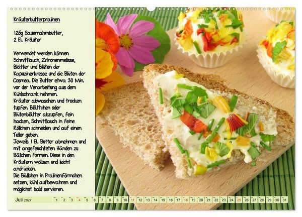 Produktbild: Leckere Aufstriche - Ein Kalender mit Rezepten (Wandkalender 2027 DIN A2 quer), CALVENDO Monatskalender