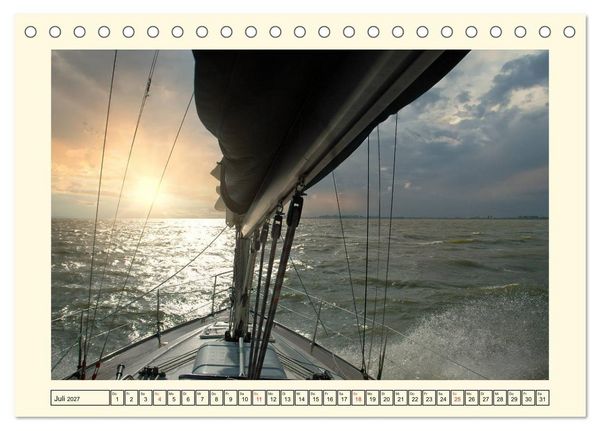 Produktbild: Segeln im Sonnenuntergang (Tischkalender 2027 DIN A5 quer), CALVENDO Monatskalender