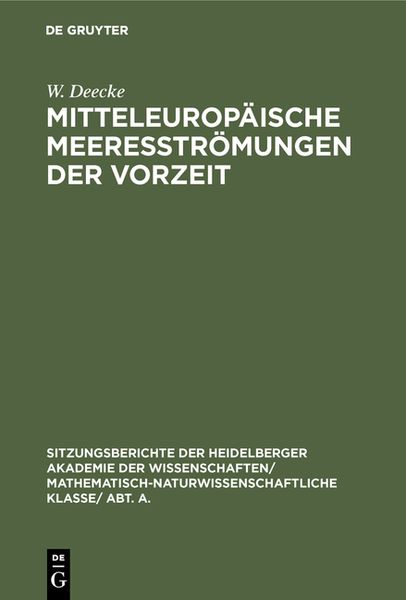 Produktbild: Mitteleurop&auml;ische Meeresstr&ouml;mungen der Vorzeit