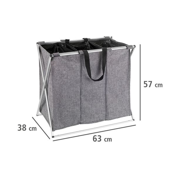 Produktbild: W&auml;schesammler Mod. Trio Grau meliert, W&auml;schekorb, 130 l