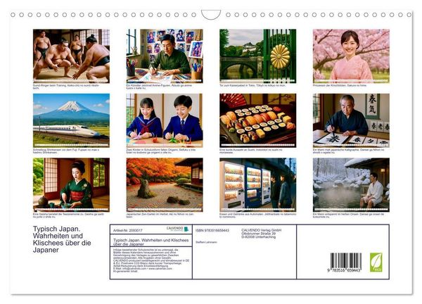 Produktbild: Typisch Japan. Wahrheiten und Klischees &uuml;ber die Japaner (Wandkalender 2026 DIN A3 quer), CALVENDO Monatskalender