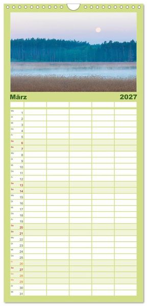 Produktbild: Familienplaner 2027 - Stille Naturmomente mit 5 Spalten (Wandkalender, 21 x 45 cm) CALVENDO
