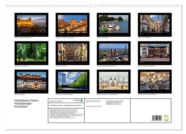 Produktbild: Heidelberg Views - Heidelberger Ansichten (Wandkalender 2026 DIN A2 quer), CALVENDO Monatskalender