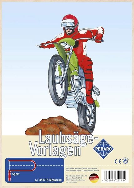 Produktbild: PEBARO 351/1S - Laubs&auml;gevorlage Motorrad, 1 Platte, Gr&ouml;&szlig;e DIN A4