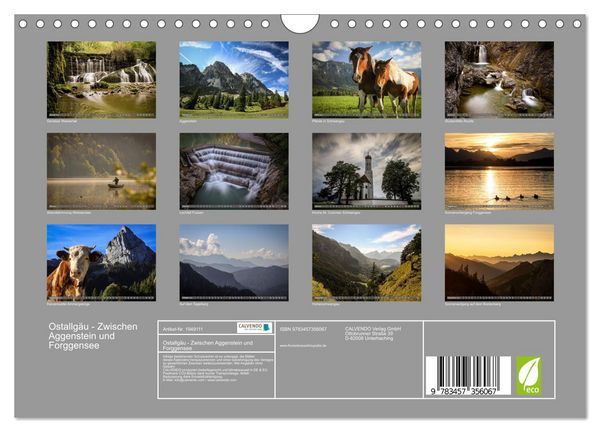 Produktbild: Ostallg&auml;u - Zwischen Aggenstein und Forggensee (Wandkalender 2026 DIN A4 quer), CALVENDO Monatskalender