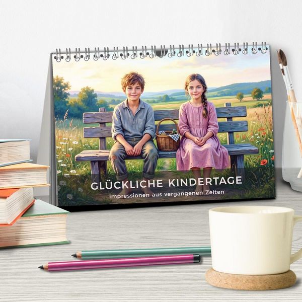Produktbild: Gl&uuml;ckliche Kindertage - Impressionen aus vergangen Zeiten (Tischkalender 2027 DIN A5 quer), CALVENDO Monatskalender