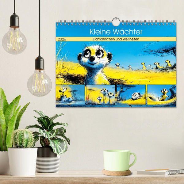 Produktbild: Kleine W&auml;chter. Erdm&auml;nnchen und Weisheiten (Wandkalender 2026 DIN A4 quer), CALVENDO Monatskalender