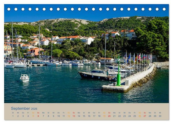 Produktbild: Kroatische Inseln - Mit dem Motorsegler unterwegs in der Kvarner Bucht (Tischkalender 2026 DIN A5 quer), CALVENDO Monatskalender