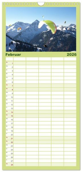 Produktbild: Familienplaner 2026 - Bergerlebnisse im Tannheimer Tal mit 5 Spalten (Wandkalender, 21 x 45 cm) CALVENDO